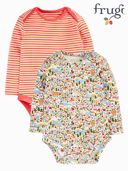 ורוד - Frugi Super Special Bodysuits 2 Pack