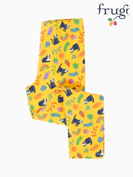 Amarillo - Leggings con estampado de Halloween Libby de Frugi