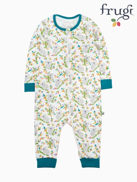 White - Frugi Zelah Zip Up All-in-one