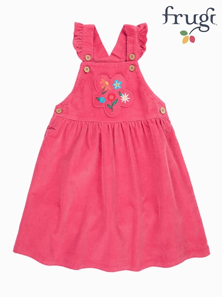Pink - Frugi Isla Dungaree Dress