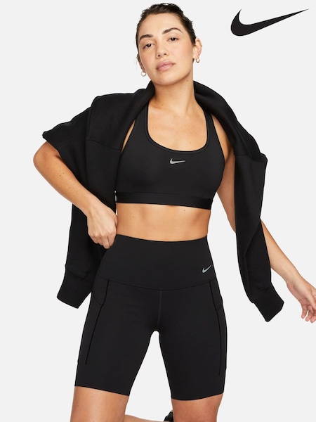 Nike Black Universa Medium Support High Waisted 8 Cycling Shorts With Pockets (607872) | €38 - €38.50