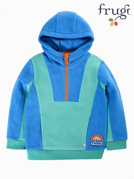 藍色 - Frugi Wander 抓絨連帽衫