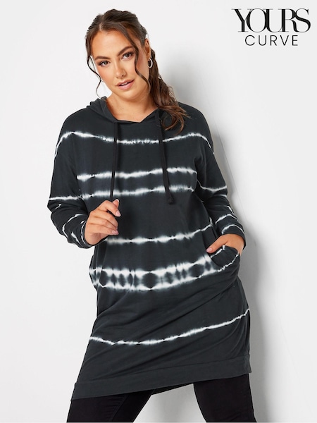 Yours Curve Black Tie Dye Longline Sweatshirt (607967) | €11.50