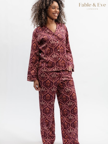 ピンク - Fable And Eve Geo Print Wide Leg Pyjamas Set