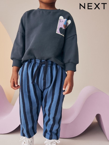 أزرق داكن - Crew Neck 100% Cotton Sweatshirt (3mths-7yrs) (608522) | ‏30 د.إ.‏ - ‏ 37‏ د.إ.