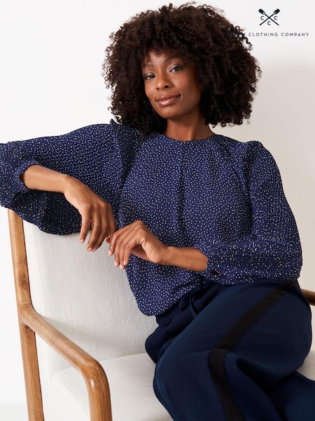 Crew Clothing Company Blue Spot Relaxed Blouse (608641) | €36