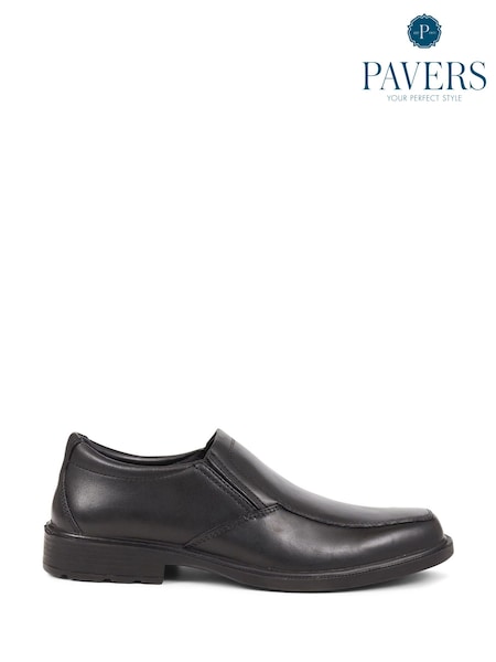 Pavers Gents Slip On Smart Black Shoes (608643) | AED233