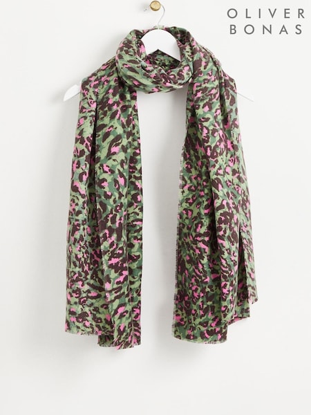 Oliver Bonas Super Soft Pop Animal Print Scarf (608746) | 158 LEI