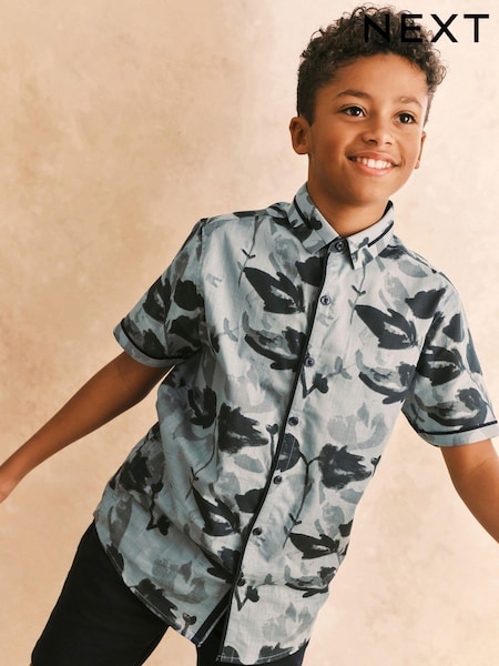 Blue Floral Print Shirt (3-16yrs) (608775) | €9 - €12.50