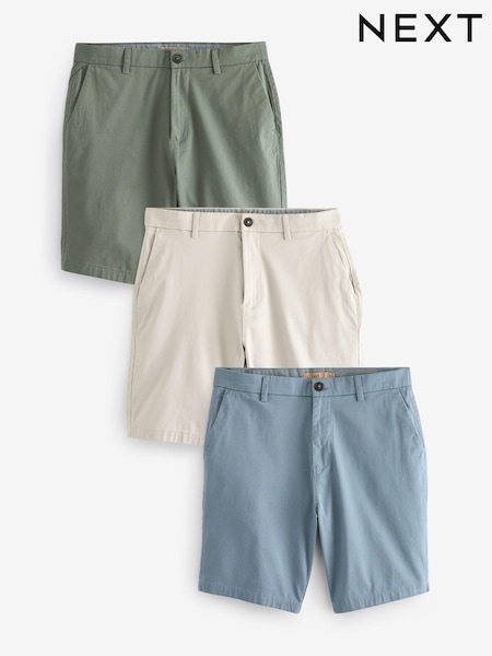 Multi Straight Fit Stretch Chinos Shorts 3 Pack (609092) | OMR25
