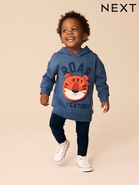 Blue Tiger Bumbag 100% Cotton Hoodie and Leggings Set (3mths-7yrs) (609496) | AED63 - AED78