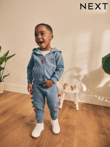 Blue Dinosaur Spikes Zip Through Hoodie and Joggers Set (3mths-7yrs) (609502) | €13 - €15.50