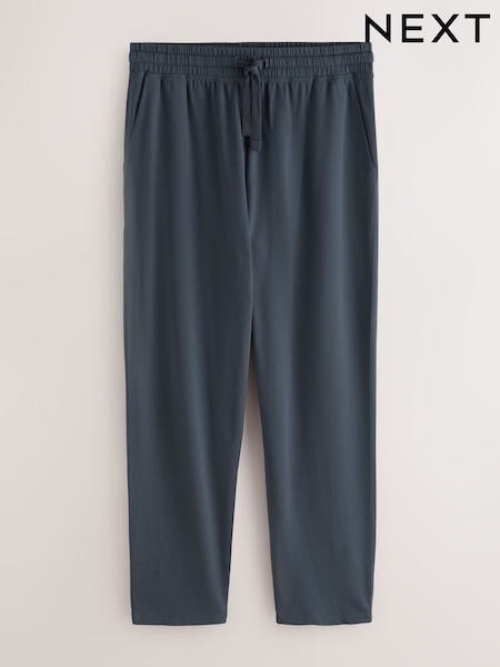 Petrol Blue - Open Hem Regular Fit Loopback Joggers