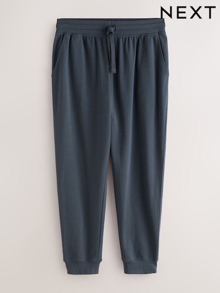 Petrol Blue - Cuffed Regular Fit Loopback Joggers