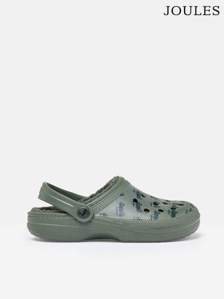 Joules Boys' Winter Poole Khaki Green Clogs (609775) | R$ 165