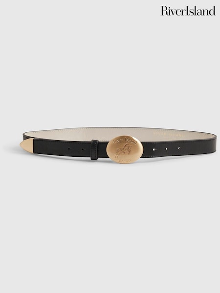 Black - River Island Olivia Attwood Horse Buckle Belt
