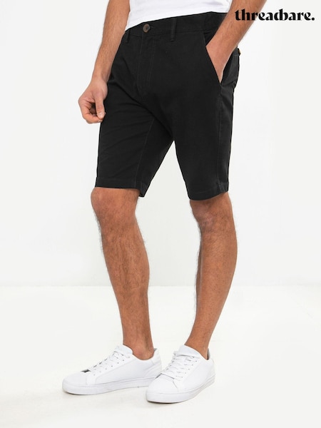 Threadbare Black Regular Fit 100% Cotton Chino Shorts (610088) | €13