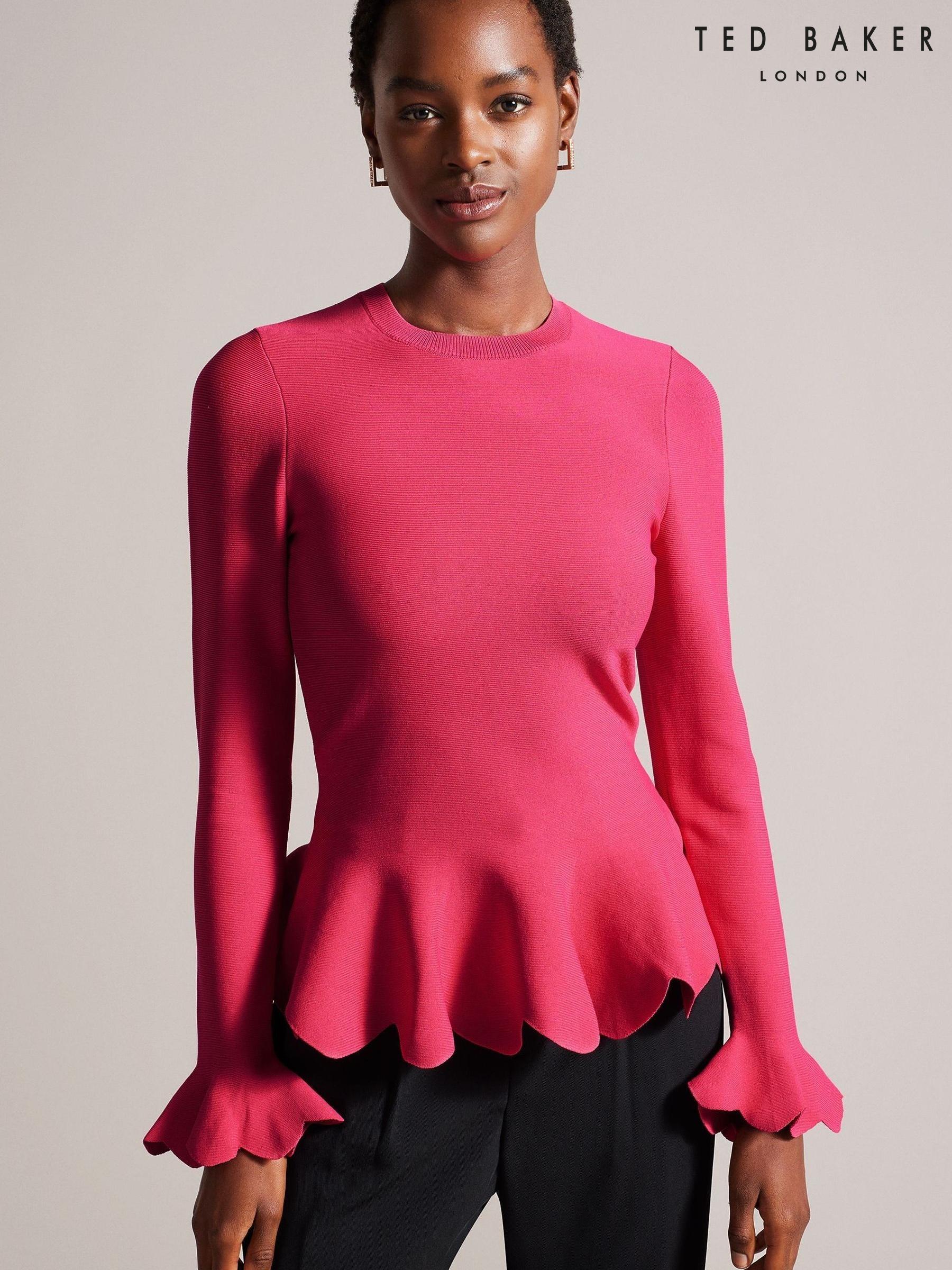 Ted baker pink ruffle top clearance