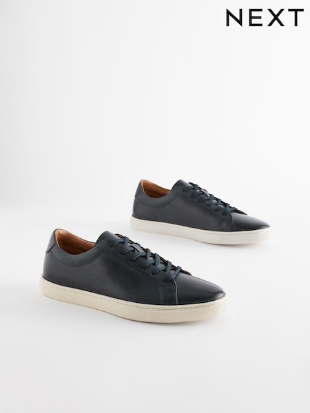 Navy Blue Leather Trainers (610210) | €31