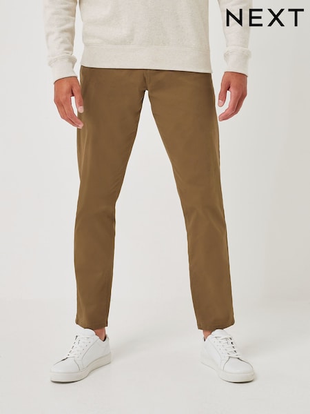 Tan Brown Straight Fit Stretch Chinos Trousers (610310) | €13