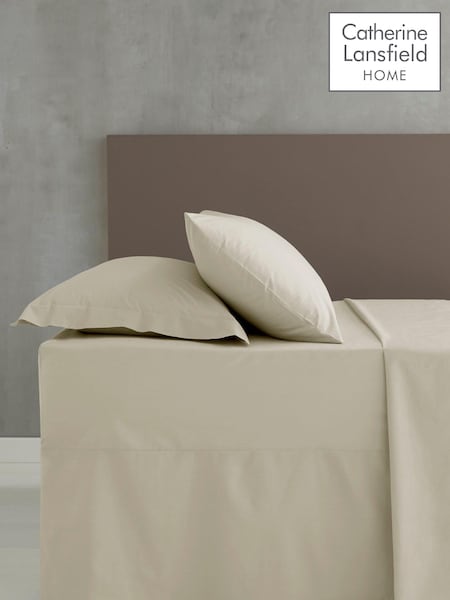 Catherine Lansfield Cream Percale Platform Valance Sheet (610421) | 64 QAR - 84 QAR