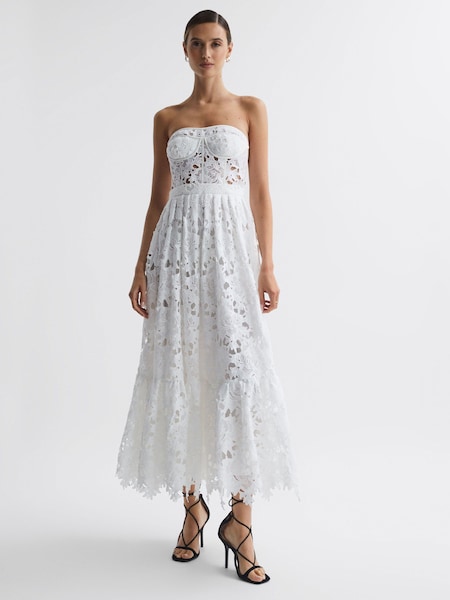 Leo Lin Bustier Lace Midi Dress (610509) | ‏5,004‏₪