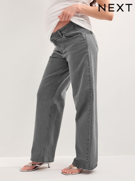 Grey Maternity Wide Leg 100% Cotton Jeans (610808) | €27