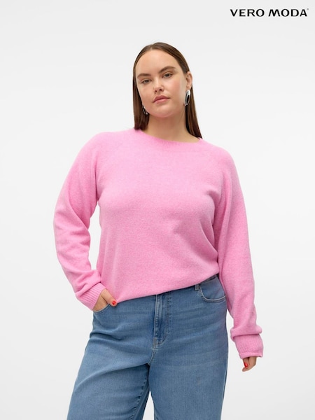 Light Pink - Vero Moda Round Neck Soft Touch Cosy Knitted Jumper