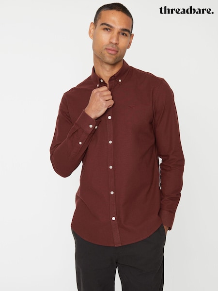 Roșu - Cămașă Threadbare Oxford Mânecă lungă (610999) | 179 LEI