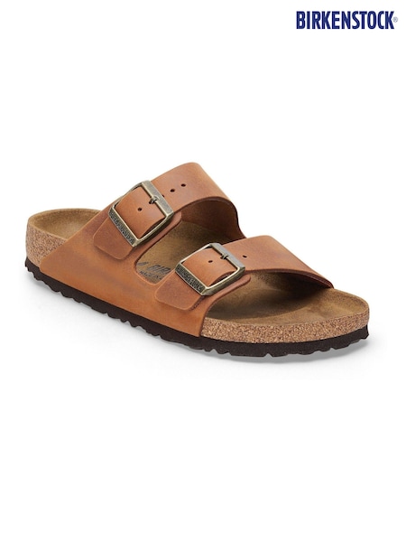 Birkenstock Brown Arizona Oiled Leather Sandals (611250) | €149