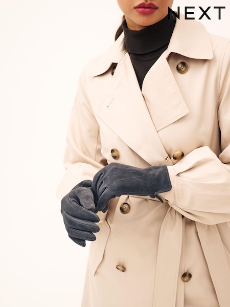 Charcoal Grey Suede Gloves (611318) | €16
