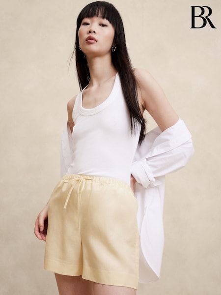 Banana Republic Yellow Arcata Tencel-Linen Easy Shorts (612076) | €22