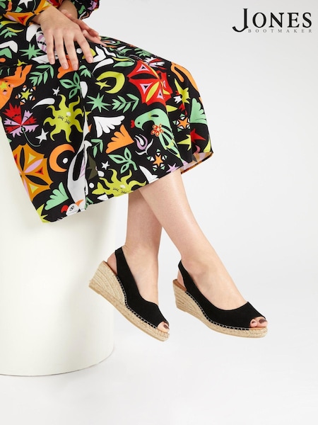 Jones Bootmaker Black Rosanna Slingback Wedges (612674) | €124