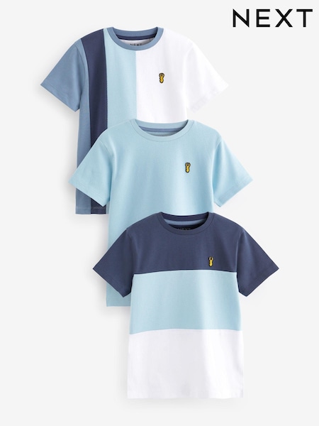 modra/bela - Colourblock 100% Cotton T-Shirts 3 Pack (3-16yrs) (613140) | € 22 - € 28