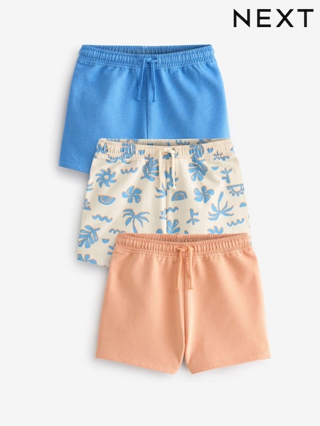 Blau/Orange mit Palmenprint - 100% Cotton Shorts (3-16yrs) (613225) | 8 € - 12 €