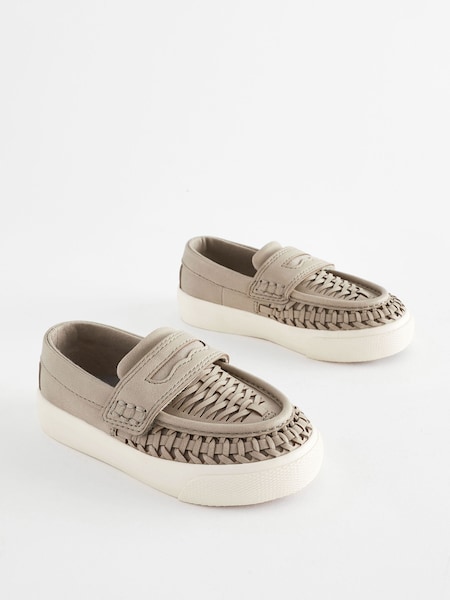 Grey Standard Fit (F) Woven Loafers (613918) | €12 - €14