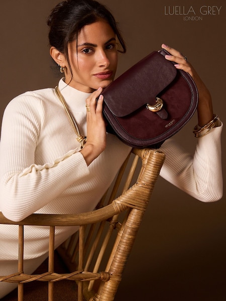 Purple - Luella Grey Venetia Saddle Cross-body Bag