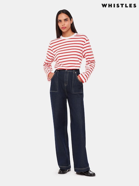 Whistles Red Stripe Cotton Top (614260) | 204 LEI