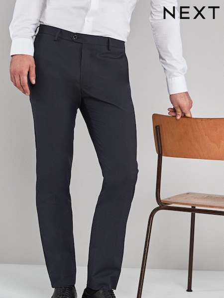 Navy Blue Skinny Fit Stretch Smart Trousers (614441) | kr291