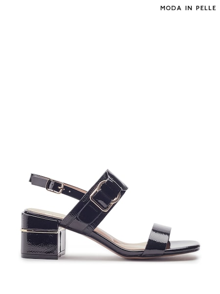 黑色 - Moda In Pelle Noni Smart Block Heel W Buckle Sandals