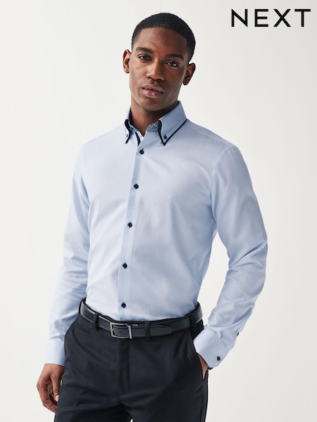 Blue Single Cuff Trimmed Formal Oxford Shirt (614719) | €6