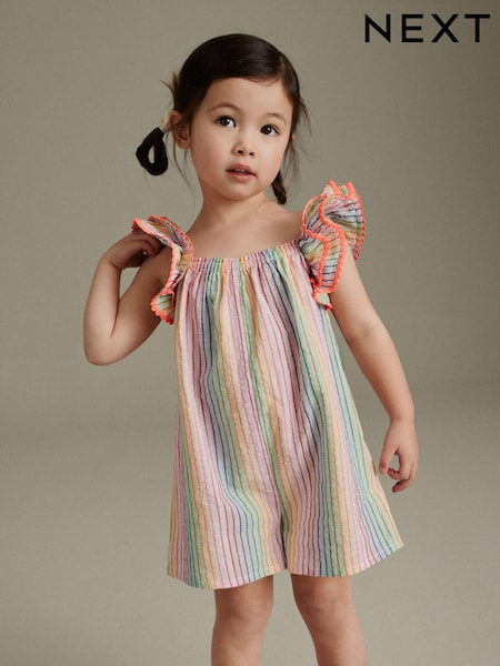 متعدد الألوان - 100% Cotton Rainbow Playsuit (3mths-7yrs) (615717) | ‏47 د.إ.‏ - ‏ 53‏ د.إ.