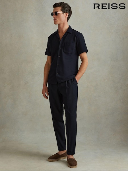 Reiss Nitus Herringbone Cuban Collar Shirt (615718) | €173