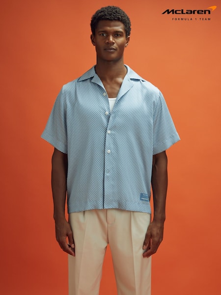 Reiss x McLaren F1 Team Airforce Blue Cuban Collar Shirt (615803) | €186