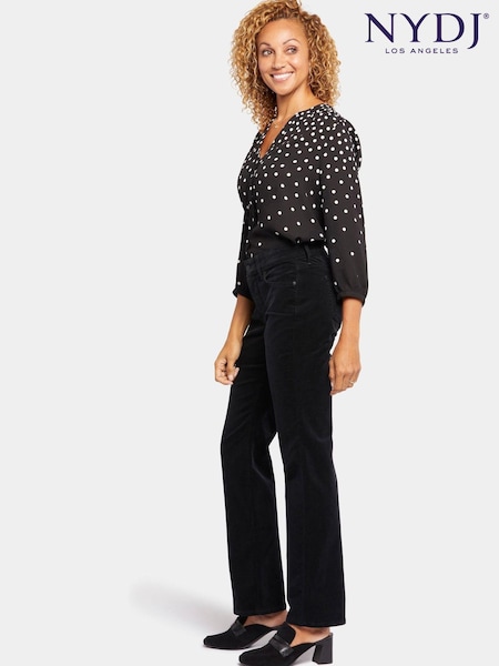 NYDJ Marilyn Straight Leg Fine Cord Black Trousers (616157) | 107 €