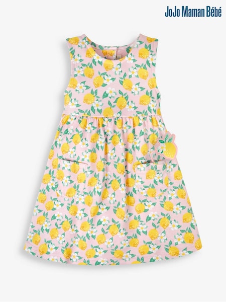 JoJo Maman Bébé Lemon Floral With Pet In Pocket Summer Dress (616377) | €32
