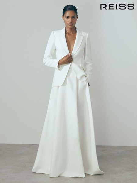 Reiss Ivory Louisa Tie Back Bridal Skirt (616729) | €652