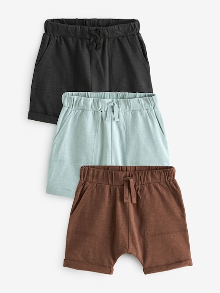 Mineral Blue/Tan Brown/Charcoal Grey - Lightweight Jersey Shorts 3 Pack (3mths-7yrs) (617057) | 58 LEI - 92 LEI