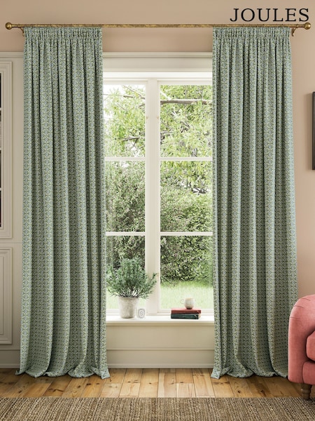 Joules Floral Foulard Lined Pencil Pleat Curtains