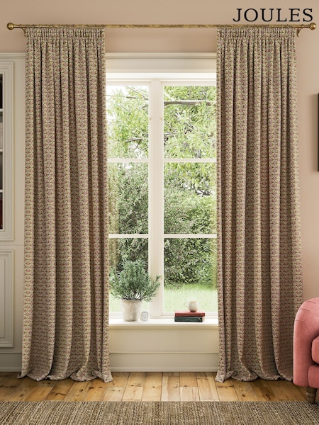 Joules Floral Foulard Lined Pencil Pleat Curtains